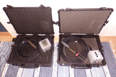 Two hydrophones Heike Vester uses to record the communication and sounds of the marine mammals.