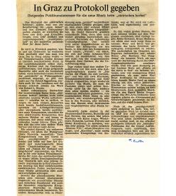 Zeitungsausschnitt, „Die Presse“, 14.10.1975.